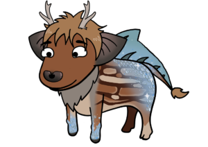 Unser Maskottchen Hias. ein Wolpertinger aus verschiedenen Tieren der Region.