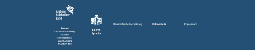 Screenshot vom Footer der Webseite